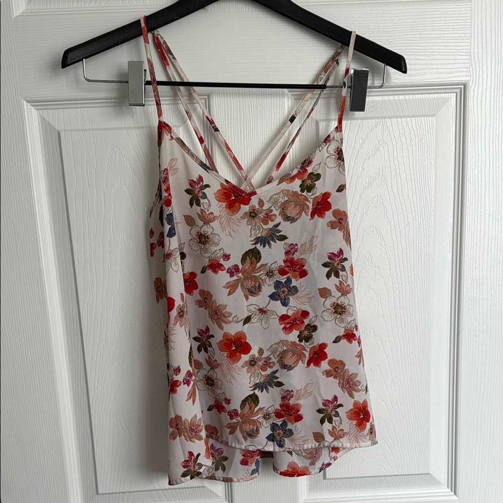 Hollister Floral Print Strappy Spaghetti Strap Top